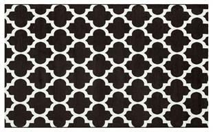  BLACK NW Otantik Geleneksel Desenli Yıkanabilir Renkli Baskı Kilim