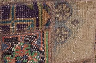 KAHVEREGİ ANADOLU KİLİM EL DOKUMA PATCHWORK PUF