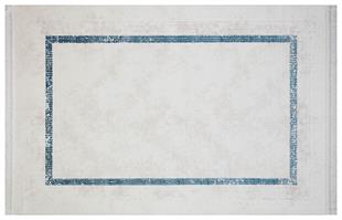 HALICA AVANGARD BEYAZ MAVİ RENGİ BAMBU AKRİLİK SALON HALISI