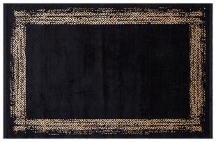 HALICA TENOM SİYAH ALTİN RENGİ ÇİÇEKLİ MODREN BAMBU HALI