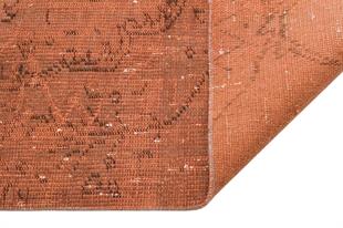 GERÇEK EL DOKUMA KAHVERENGİ GÖBEKLİ DESEN VİNTAGE HALISI