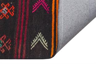 GERÇEK EL DOKUMA ÇOK RENKLİ ÇİÇEKLİ YÜN KİLİM