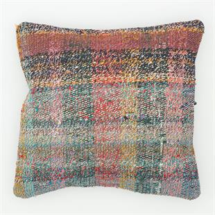 ÇOK RENKLİ EL DÜĞÜMLÜ ÇAPUT PALA KİLİM YASTIK KILIFI