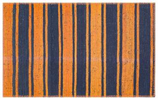 LACİVERT TURUNCU RENGİ KENDİR KİLİM PASPAS