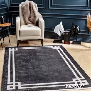 HALICA TENOM GRİ RENGİ ÇERÇEVELİ MODREN BAMBU HALI