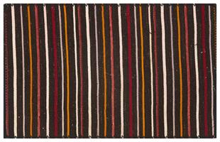 GELENEKSEL EL DOKUMA ÇOK RENGİ ÇİZGİLİ DESEN ÇAPUT PATA KİLİM PASPAS