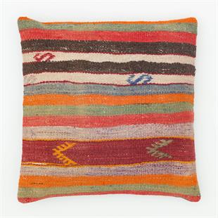 GENELEKSEL EL DOKUMA RENKLİ BOHEM DESEN KİLİM YASTIK KILIFI 