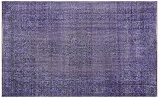 GENELEKSEL EL DOKUMA MOR RENGİ GÖBEKLİ DESEN YÜN HALISI