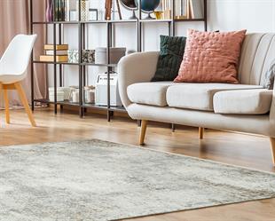 GREY BEİGE XW HAV TOZ VERMEZ ESKİTME DESENLİ MODERN MAKİNE HALISI