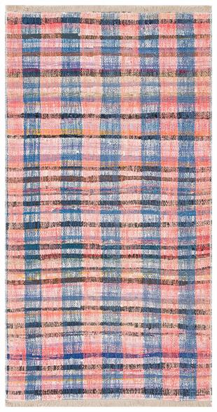 Pembe Mavi Rengi El Dokuma Çaput Pala Yün Kilim