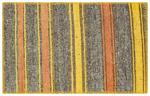 GERÇEK EL DOKUMA GÜMÜŞ SARİ RENGİ KEÇİ KILI YÜNLÜ KİLLİM PASPAS