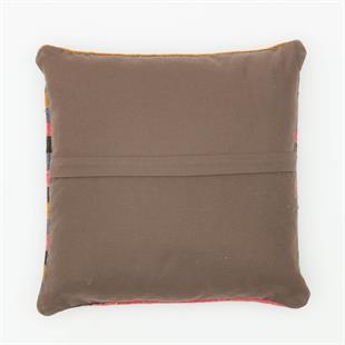 GERÇEK EL DOKUMA ÇOK RENKLİ ÇİZGİLİ DESEN ÇAPUT PALA KİLİM YASTIK KILIFI