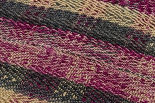 EŞSİZ EL DOKUMA SİYAH LİLA RENGİ ÇİZGİLİ DESEN  DOKUMA PASPAS