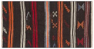 GERÇEK EL DOKUMA DESENLİ KEÇİ KILI YÜN KİLİMİ