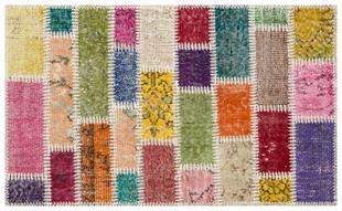 GENELEKSEL EL DOKUMA MULTİ  RENGİ PATCHWORK HALI PASPAS