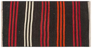 GENELEKSEL EL DOKUMA TURUNCU BEYAZ RENGİ ANADOLU ETNİK KİLİM