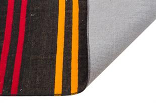 SARİ KIRMIZI RENGİ ÇİZGİLİ DESEN EL DOKUMA ANADOLU KİLİM