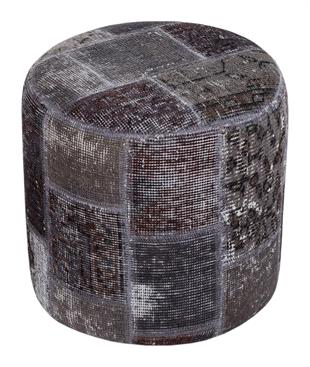 GERÇEK EL DOKUMA GRİ RENGİ PATCHWORK PUF