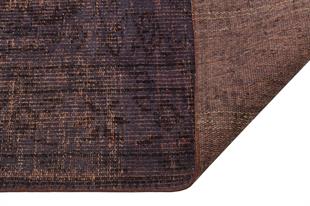 EŞSİZ EL EMEĞİ YAPILAN KOYU GRİ RENGİ YÜN ESKİTME VİNTAGE HALISI