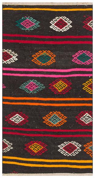 Eşsiz El Dokuma Pembe Kırmızı Rengi Sivas Yün Kilim