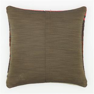 SİYAH KAHVERENGİ EL DOKUMA VİNTAGE YASTIK KILIFI