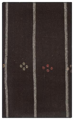 SİYAH RENGİ KEÇİ KILI DOKUMA KİLİM PASPAS