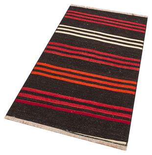 GENELEKSEL EL DOKUMA TURUNCU BEYAZ RENGİ ANADOLU ETNİK KİLİM