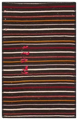 GELENEKSEL EL DOKUMA ÇOK RENGİ ÇİZGİLİ DESEN ÇAPUT PATA KİLİM PASPAS