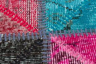 GENELEKSEL EL DOKUMA MULTİ  RENGİ PATCHWORK HALI PASPAS