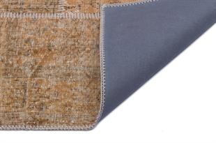 Geneleksel El Dokuma Açık Kahverengi  Patchwork Halı