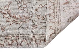 EŞSİZ EL DOKUMA GRİ KAHVERENGİ GÖBEKLİ DESEN ESKİTME VİNTAGE HALI