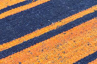 LACİVERT TURUNCU RENGİ KENDİR KİLİM PASPAS