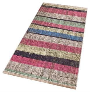 Beyaz Çok Renkli Kök Boya El Dokuma Kilim