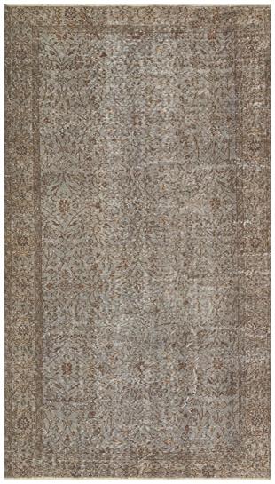 EŞSİZ EL DOKUMA GRİ KAHVERENGİ ESKİTME VİNTAGE HALI