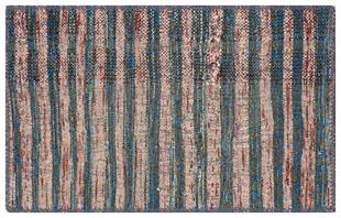 Sari Kırmızı  Çizgili Siyah Kilim Paspas