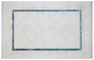 HALICA HALI AVANGARD BEYAZ MAVİ RENGİ ÇERÇEVELİ MODREN BAMBU HALISI