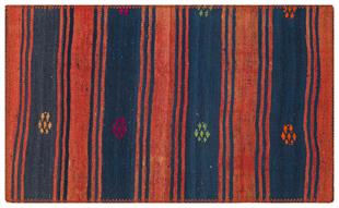 SİYAH BEJ KIRMIZI RENGİ ÇİZGİLİ DESEN KİLİM PASPAS