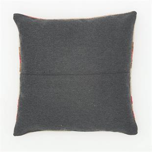 EŞSİZ EL DOKUMA KREM NAR ÇİÇEĞİ RENGİ ÇİZGİLİ DESEN YASTIK KILIFI