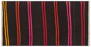 GERÇEK EL DOKUMA PEMBE RENGİ ÇİZGİLİ DESEN ANADOLU KİLİM