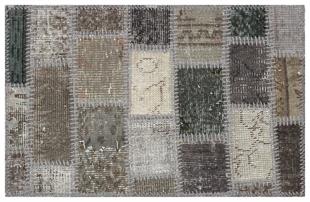 Eşsiz El Dokuma Gri Tonleri Patchwork Paspas-50x80