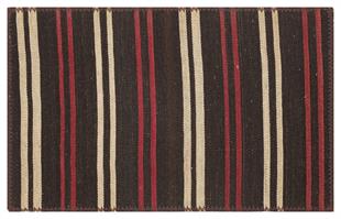 GEREÇEK EL DOKUMA BEİGE BORDO RENGİ ÇİZGİLİ DESEN PASPAS