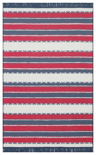 ARYA CRAFT RED NAVY TOZ VERMEZ YIKANABILIR MODERN DESENLI DOKUMA KILIM