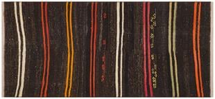 ÇOK RENKLİ ÇİZGİLİ DESEN EL DOKUMA ANADOLU KİLİM