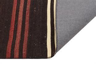 Turuncu Beyaz Rengi Keçi Kılı El Dokuma Yün Kilim