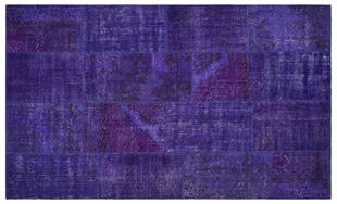 Geneleksel El Dokuma Mor Rengi Patchwork Halı