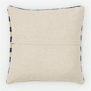 KREM LACİVERT RENGİ EL DOKUMA KEÇİ KİLİM YASTIK KILIFI 