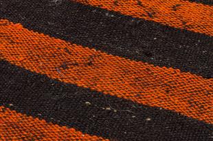 GERÇEK EL DOKUMA SARİ KIRMIZI RENGİ ÇİZGİLİ DESEN KİLİM