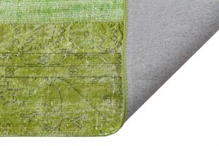 Geneleksel El Dokuma Yeşil  Rengi Patchwork Halı