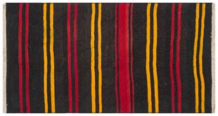 Sarı Kırmızı Rengi Kök Boya El Dokuma Yünlü Yolluk Kilim