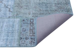 Geneleksel El Dokuma Açık Mavi Rengi Patchwork Halı
